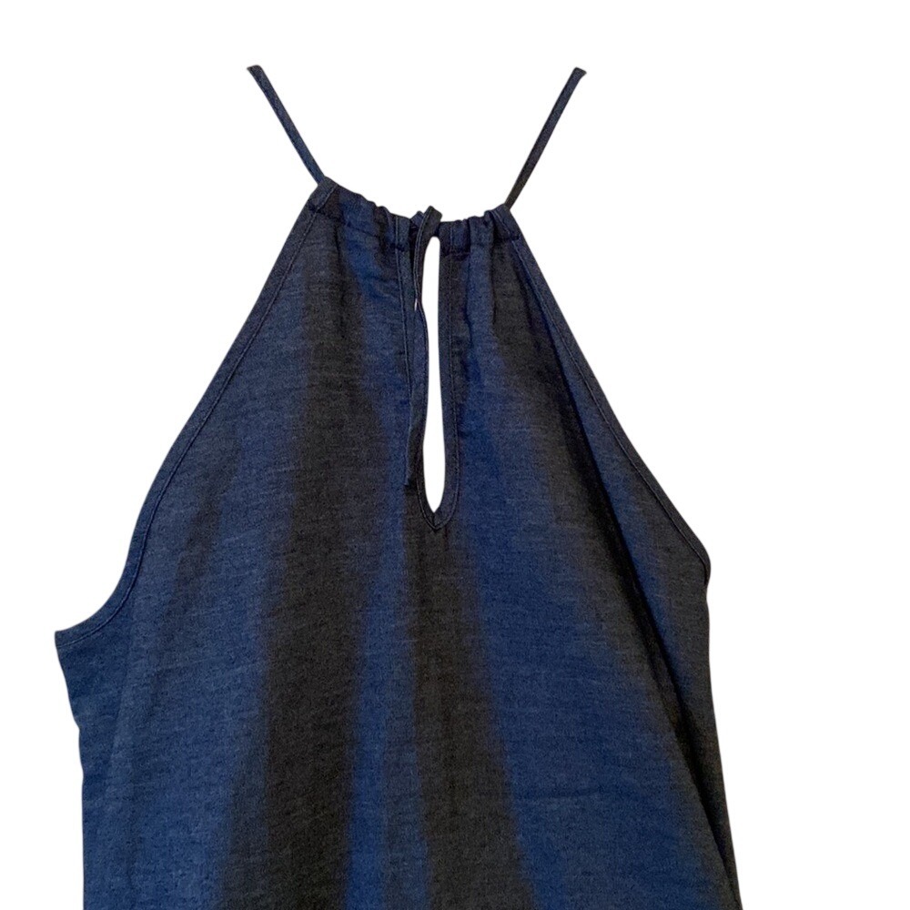 Westport denim halter sun dress with white floral embroidery - Picture 8 of 8